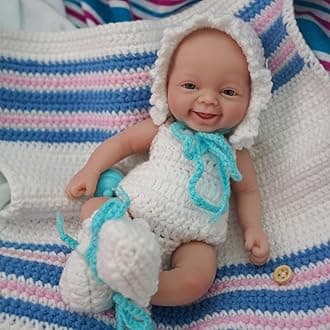 MYREBABY Reborn Baby Doll, 7 Inches, Silicone Doll, Boy, Lvin Mini Doll, Realistic Newborn Baby Doll, Silicone, Full Body Stress Relief