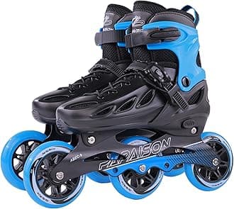 PAPAISON Adult Adjustable Inline Skates for Men Women with 3 100mm Wheels, Outdoor Blades Female Male Fitness Speed Racing Skates, Roller Skates for Teens Boys Girls