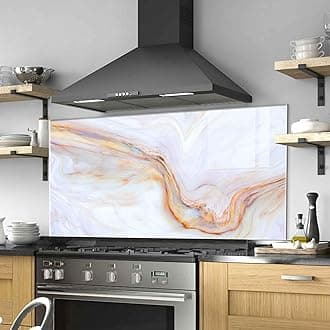 Tempered Glass Kitchen Backsplash, Stove Back Top Cover, Splashback Tile, Kitchen Sink Cover Splash Guard, Home Wall Decor (30x20''-(76x51cm))