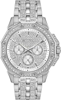 Men's Crystal Octava Chronograph Quartz Watch, Pave Crystal Dial