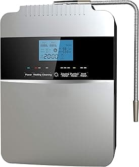 Alkaline Water Ionizer, ORP -500 to +800 PH 2.5-11.2 - Instant heating up to 58°C/136.4°F - 12,000L filter life - 7 water settings