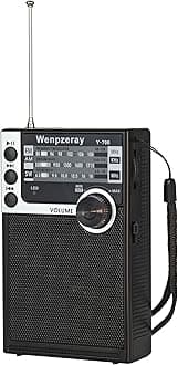 Y-706 Portable Pocket Radio AM FM SW Band Receiver Battery Operated Transistor with Good Loud Sound Speaker Support USB/TF Card Play Headphone Jack for Indoor Outdoor Emergency (Black)