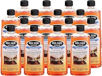 MilsekFurniture Polish and Wood Cleaner with Orange Oil - Multipurpose Cleaning Supplies for Home and Household from Hardwood Floors to Kitchen Cabinets- 12 Fl Oz (Pack of 16)