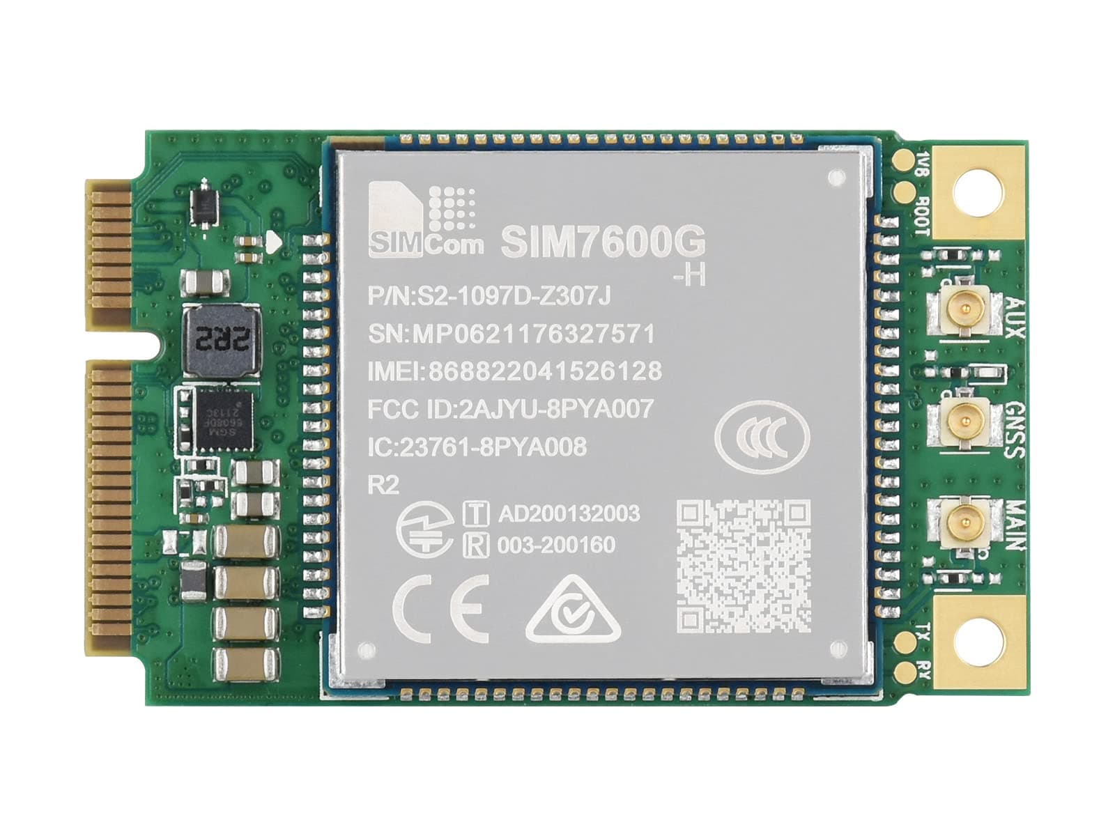 SIM7600G-H-PCIE SIMCom Original 4G LTE Cat-4 Module Support Global Coverage GNSS/LTE-TDD/LTE-FDD/HSPA+/GSM/GPRS/EDGE with Mini-PCIe Connector
