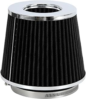PTNHZ Universal Black 4" 102mm High Flow Cold Air Intake Cone Air Filter Power Intake Air Inlet System Air Cleaner