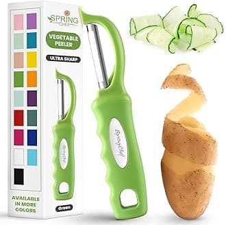 Spring Chef Premium Swivel Vegetable Peeler, Soft Grip Handle and Ultra Sharp Stainless Steel Blades - Perfect Kitchen Peeler For Veggie, Fruit, Potato, Carrot, Apple - Green