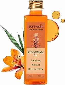 Kumkumadi Oil Pure Saffron for Ultra Radiant Skin | Ayurvedic Oil for Dull, Dehydrated & Tired Skin | Lightweight Hydrating Formula for Smooth Texture | 3.38 Fl Oz (100ml)