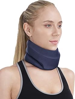 Neck Brace for Sleeping - Cervical Collar Relief Neck Pain and Neck Support Soft Foam Cervical Spine Pressure for Women & Men Prussian Blue Large Size (15.8-18.1 Inch)