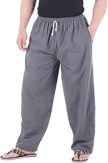 Mens Elastic Waist Casual Lounge Pajama Jogger Yoga Pants Cotton Gray