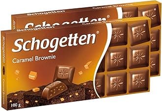 Schogetten Caramel Brownie Chocolate Bar Candy Original German Chocolate 100g/3.52oz (Pack of 2)