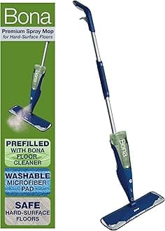Bona Premium Multi-Surface Floor Spray Mop - Includes Multi-Surface Floor Cleaning Solution 34 fl oz and Machine Washable Microfiber Cleaning Pad - for Stone, Tile, Laminate, and Vinyl Floors