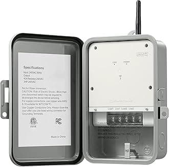 Pool Pump Timer, Outdoor Smart WiFi Box, Heavy Duty 40A 240VAC 3HP Wireless Controller Timer for Pool, Water Heater, Compatible with Smart Phone, Alexa, Google Assistant, ETL Listed