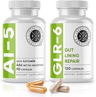 Intestinal Fortitude AI-5 & GLR-6 Digestive Health Supplement Bundle w/Glutamine, Turmeric, Curcumin for Gut Health Capsule Supplement & Support Digestive Health, Non-GMO, Dairy Free - 30-Day Supply