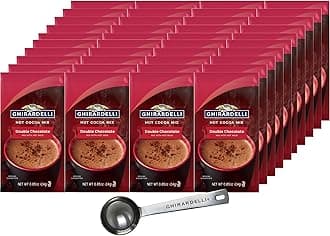 Ghirardelli Double Chocolate Hot Cocoa Mix, Approximately 0.85 oz Packets, (Approximately 43 Packets) with Cocoa Scoop