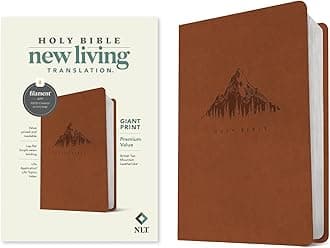 NLT Giant Print Premium Value Bible, Filament Enabled (Leatherlike, British Tan Mountain)