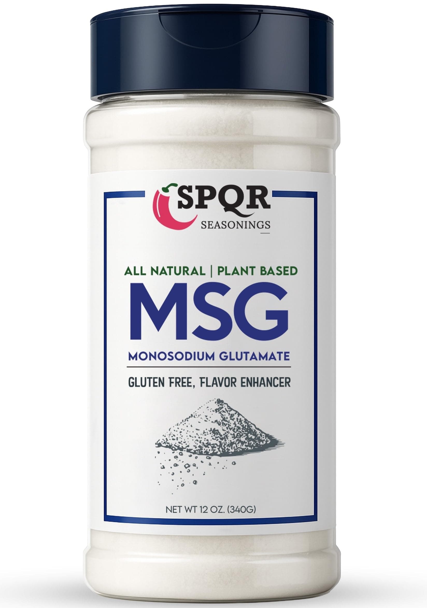 Plant Based MSG Seasoning Monosodium Glutamate XL 12 Ounce Bottle Gluten Free Restaurant Grade Flavor Enhancer by SPQR Seasonings