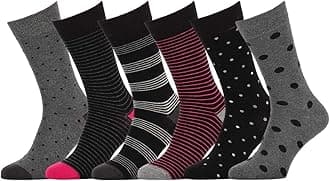 Easton Marlowe Mens Socks 6 Pack Colorful Fun Cool Patterned Dress Socks, European Made