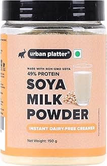 Urban Platter Soy Milk Powder, 150g / 5.3oz [Vegan, Non-GMO & 49% Protein]