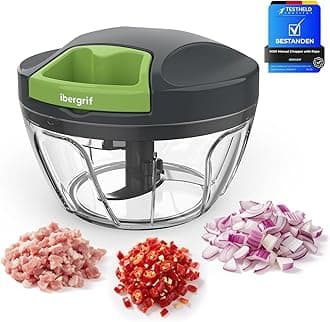 – Ibergrif M501 Manual Food Chopper, Multi-Functional Onion Cutter for Kitchen, Pull Chopper BPA Free, Dishwasher Safe, Easy Pull Food Processor for Onions, Garlic, Nuts