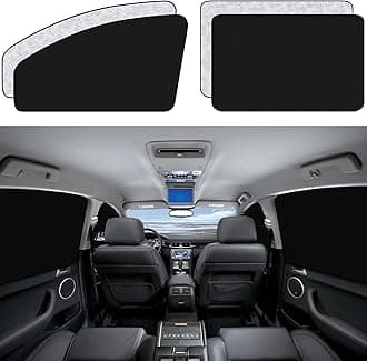 ZATOOTO Car Side Window Sun Shades - 4 Pcs Front Rear Magnetic Privacy SunShades Black Silver SUV Windshield Curtain for Baby Kids