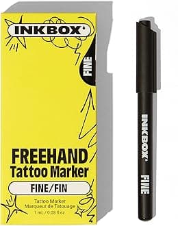 inkbox Freehand Tattoo Marker - Fine, Draw on Skin, Long-Lasting 1-2 Weeks, Temporary Tattoo Pen, For All Artists, Water Resistant For Now Ink - Fades Naturally, 1-Pack - Fine-Tip Marker