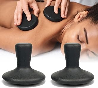 Hot Stones for Massage - 2 Pieces Massage Stone Set Hot Rocks Mushroom Shaped Massage Kit for Relaxing and Pain Relief