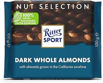 Ritter Sport Dark Whole Almond Chocolate, 100 gm