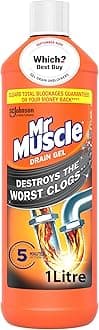 Drain Unblocker, Sink & Drain Cleaner (1L) Fast Acting Heavy Duty Drain Gel, Dissolves Clogs, Works 3x Better Than Bleach, Safe for All Pipes