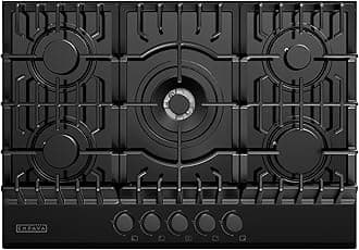Empava 30 Inch Built-in Gas Cooktop with 5 Sealed SABAF Burners, Black Tempered Glass Surface, LPG/NG Convertible, Flame Failure Protection, Dishwasher Safe Grates