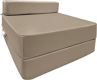 Fold Out Single Futon Sofa Bed Chair, Foldable Z Bed Sofa Mattress Furniture,Ergonomically Designed for Guests, Lightweight (Beige)