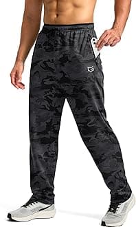 G GradualMen's Sweatpants with Zipper Pockets Open Bottom Athletic Pants for Men Workout, Jogging, Running, Lounge