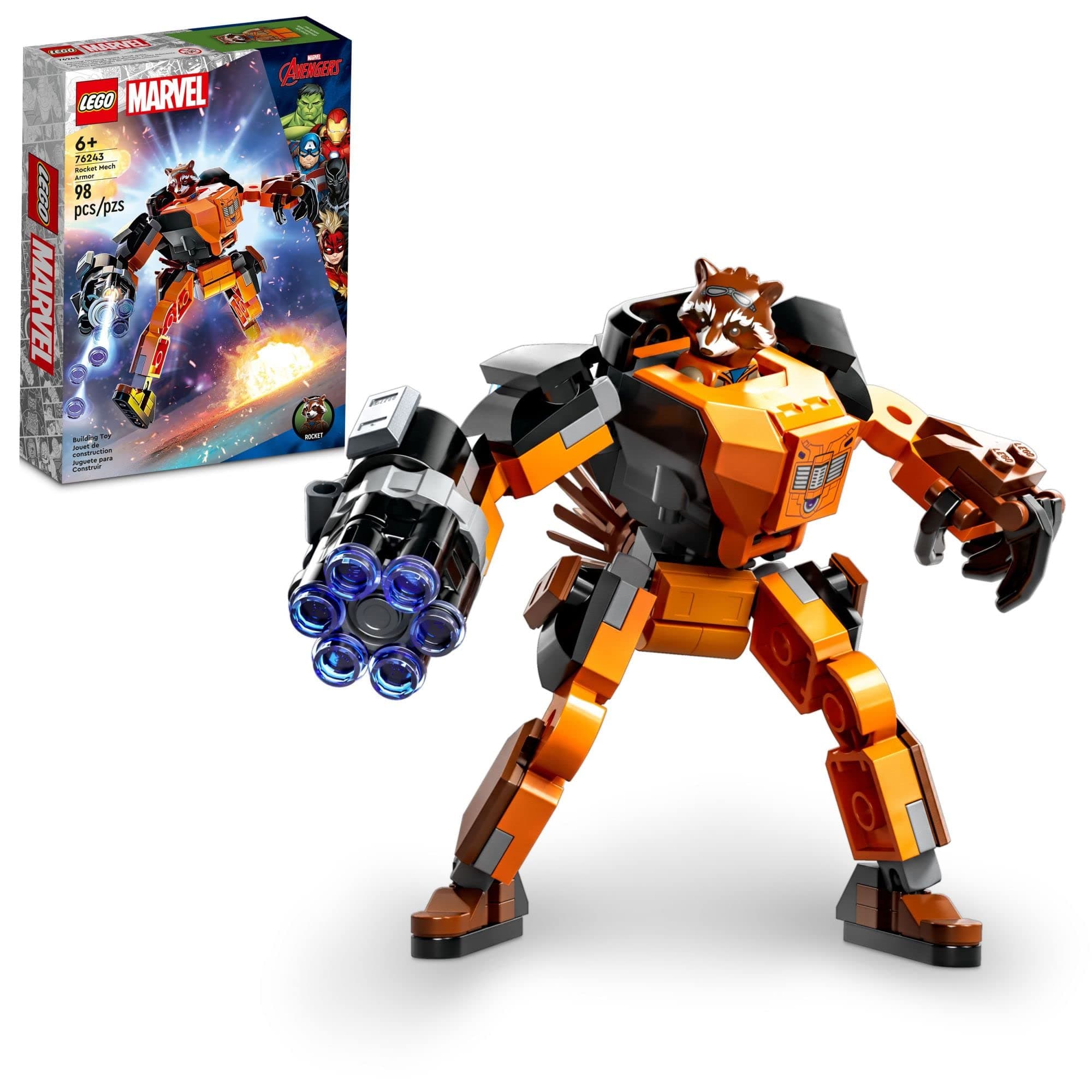 LEGO Marvel Rocket Mech Armor 76243 Building Toy Set; Marvel Studios’ Guardians of The Galaxy Gift for Ages 6+