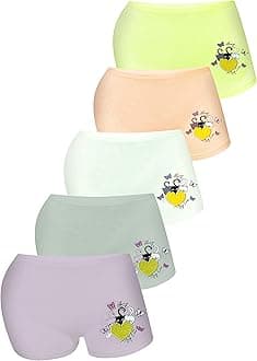 LOREZA ® 5/10 Girls Cotton Briefs Underwear with Different Motifs - Soft and Comfortable Material