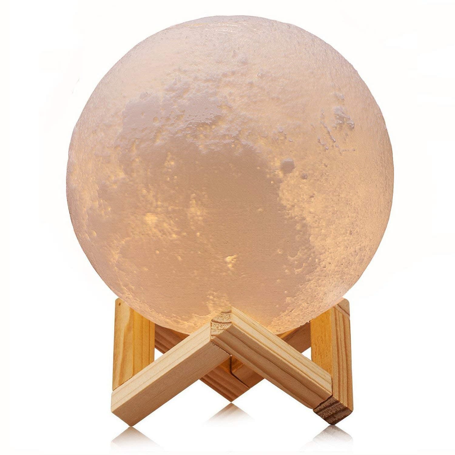 HiKoo 3D Moon lamp, Night Light,3D led Moon lamp, (PVC 16 Colors 4.72 inch)