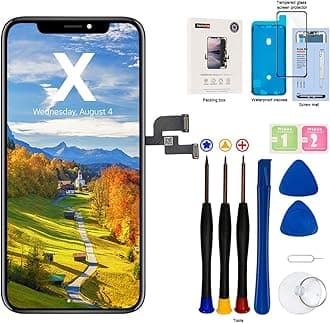 EFAITHFIX for iPhone X LCD Screen Replacement 5.8 Inch Frame Assembly LCD Display and 3D Touch Screen Digitizer with Repair Tools Kit for A1865/A1901/A1902 with Waterproof Adhesive Tempered Glass