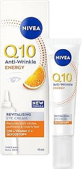 Q10 Anti-Wrinkle Energy Revitalising Eye Cream (15 ml), Anti-Age Formula with Vitamin C, Q10, and GLYCOSTOP, Vitamin C Eye Cream to Reduce Appearance of Dark Circles