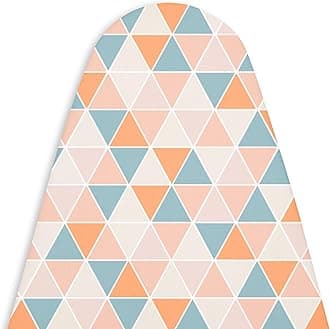Encasa XO Ironing Board Cover with 4mm Extra Thick Felt Pad for Steam Press - Triangles - (Fits Standard Medium Boards of 112x34 cm) Elastic Fitting, Heat Reflective, Protective