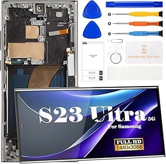 OLED for Samsung S23 Ultra LCD Digitizer Replacement for Samsung S23 Ultra 5g Display Screen Replacement for Samsung SM-S918 Touch Screen Repair Kits with Frame(with Fingerprint Function) (Black)