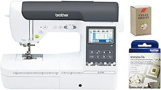 Brother SE2000 Computerized Sewing and Embroidery Machine, SA5FTPKG 5-Foot Embellishment Pack and SAEMB7511 100-Piece 75/11 Embroidery Needles