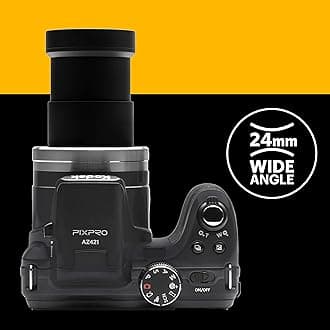 KODAK Pixpro AZ421 - Digital Bridge Camera, 42X Optical Zoom, 24mm Wide-Angle, 16 Megapixels, 3" LCD, 720p HD Video, OIS, Li-ion Battery - Black