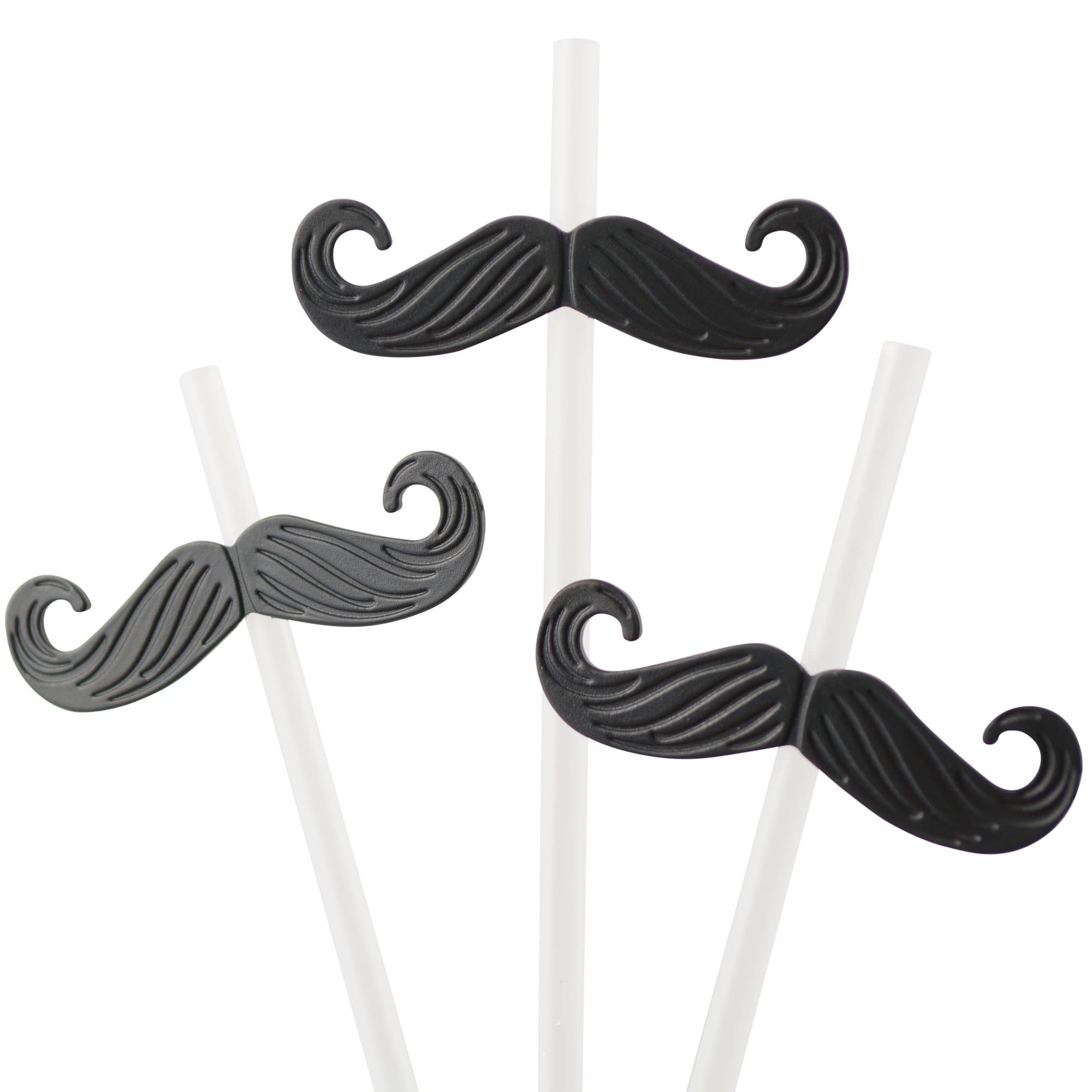 MDRN Reusable Mustache Party Straws, 24 Pack