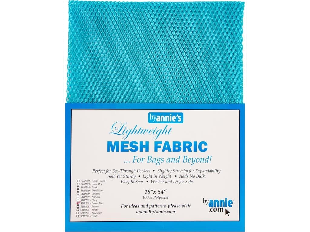 Annie Mesh Fabric LTWT 18x54ParrotBl, Polyester, Blue, 54 Inches