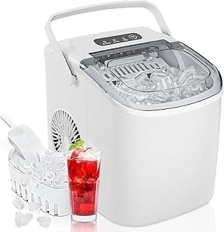 26 lbs/24H Countertop Ice Maker Machine,One-Button Operation,9 Bullet-Shaped Ice in 6 Min, Auto-Cleaning