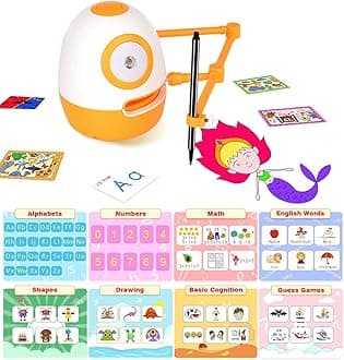 Preschool Learning Educational Toys for 3 4 5 6 7 Year Old Kids, Interactive Talking Robot-Sight Words Math Drawing, Kindergarten Learning Activities Games STEM Toy Gift for Girls Boys 3-7