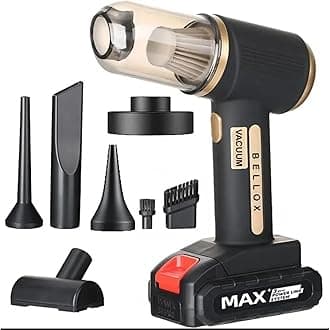 BELLOX ENTERPRISE Car Vacuum Cleaner 4 in 1 Wireless Vacuum Cleaner With High Power Suction 21000Pa Air Duster Cleaner 4 in 1 Vacuum With One Batteries Multi-Nozzle For Car, Home, Office, Pet