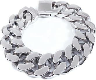 Stainless Steel Huge Heavy Polish Men Curb Chain Bracelet 20mm 8.5 inch