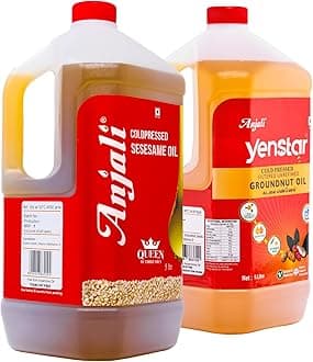 Anjali Cold Pressed Gingelly/Sesame Oil (Gingelly & GroundnutOil 10 Litre Combo)
