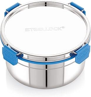 STEELLOCK PRO Stainless Steel Container/Dabba with Steel Lid Airtight for Food Storage, Easy to Carry, Leak Proof and Stackable (SLP-152/1950 ML).