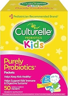 Culturelle Kids Purely Probiotics Packets Daily Supplement, Helps Support Kids’ Immune and Digestive Systems, 1 Pediatrician Recommended Brand, Ages 1+, 50 Count