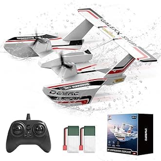 RC Plane for Water Land & Air, Amphibious Tri-Phibian Aircraft, 3CH Remote Control Plane W/ 2 Batteries, 2.4GHz RTF Airplane Glider for Boy Girl